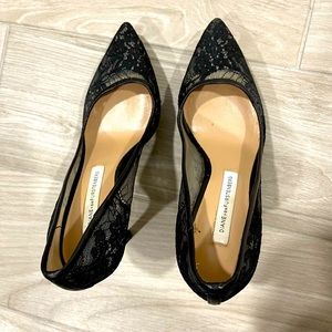 Diane Von Furstenberg Black/Lace heels